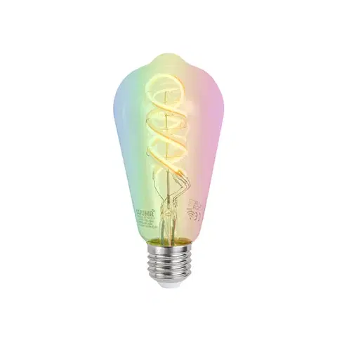 LED osvetlenie Inteligentné stmievateľné LED žiarovky E27 ST64 číre RGBW 4W 250lm 2700K