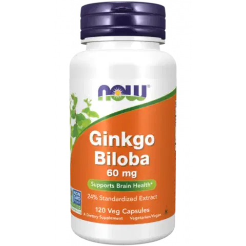 Nootropiká a mozog NOW Foods Ginkgo Biloba 60 mg