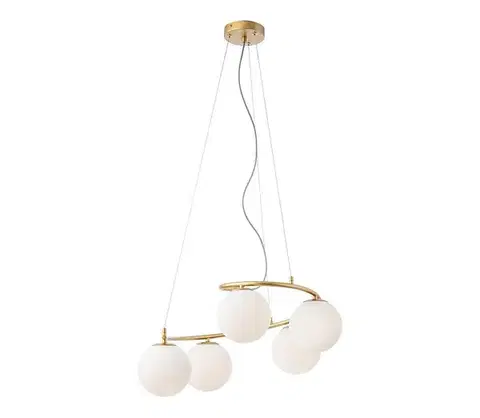Svietidlá Redo 01-2719 - Luster na lanku VOLLEY 5xE14/28W/230V zlatá 01-2719