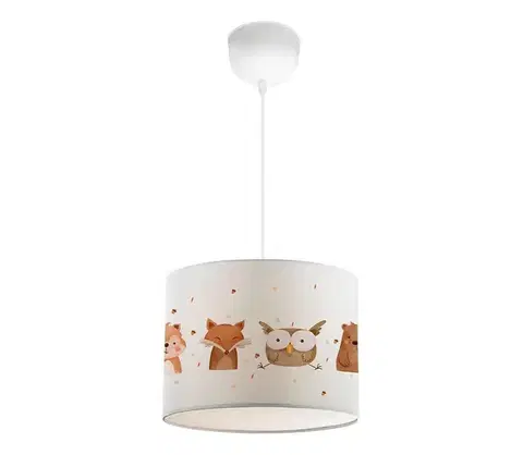 Svietidlá  Detský luster CANDY 1xE27/40W/230V biela/hnedá 780SGN4657