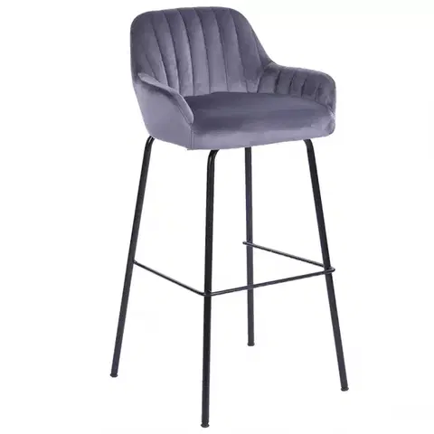 Barové stoličky Barová stolička  2-170a Grey Velvet