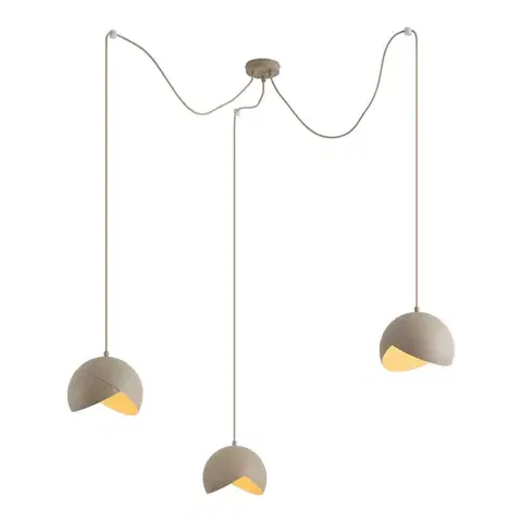 Závesné svietidlá Dizajnová závesná lampa béžová s opálovým sklom 3-svetelná - Tulip