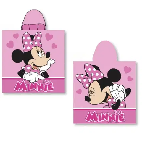 Osušky pre bábätká Detské pončo MINNIE MOUSE 55x110cm Faro Tiahome