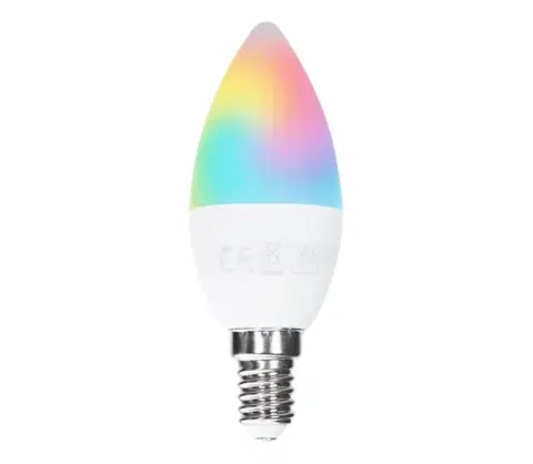 LED osvetlenie  B.V. LED RGBW žiarovka C37, pätica E14, 4,8 W, 230 V, 3000 K, s diaľkovým ovládaním -  B101054E8