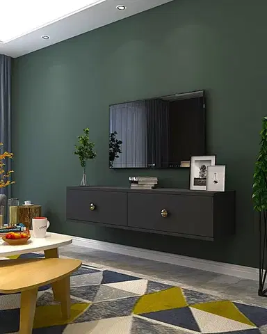 TV stolíky TV stolík Zuzu 120 - Anthracite, Gold