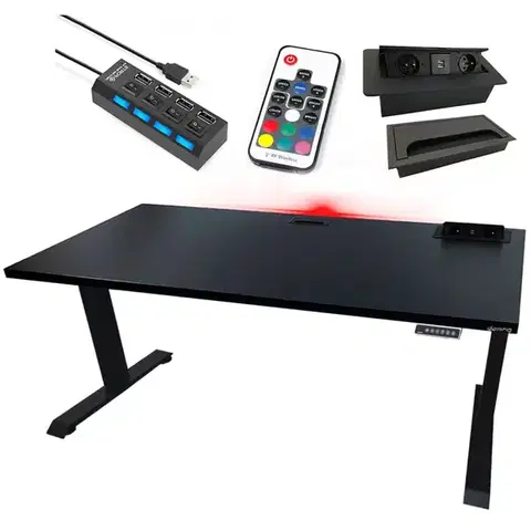 Písacie stoly Písací Stôl Top Elektr. Čierna 120x60x3,6 Model 3