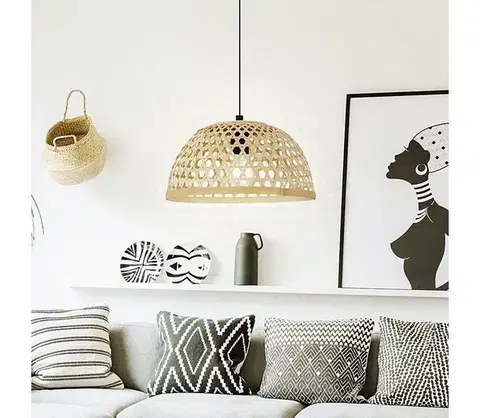 Svietidlá Eglo 55695 - Luster na lanku CLAVERDON 1xE27/40W/230V pr. 37 cm béžová 55695