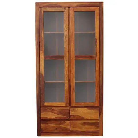 Knižnice Vitrína Tina 100x200x45 z indického masívu palisander