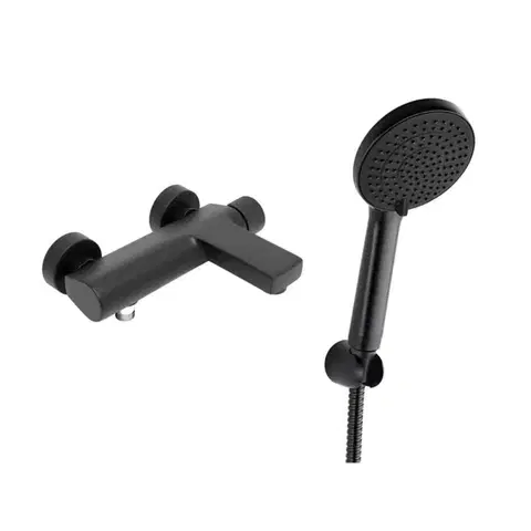 Kúpeľňové batérie Vanová baterie SAT Evolution s vanovým setem 150 mm černá matná SATBSEVO222CSET1 SATBSEVO222CSET1