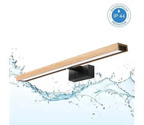 Svietidlá BRILAGI - LED kúpeľňové osvetlenie zrkadla 3 v 1 WOODY MIRROR LED/12W/230V IP44 čierna/dub 8590828018223