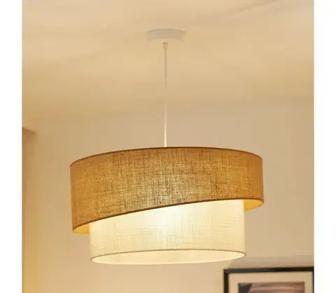 Svietidlá BRILAGI - Luster na lanku SHINE 1xE27/15W/230V pr. 50 cm béžová/krémová 609661