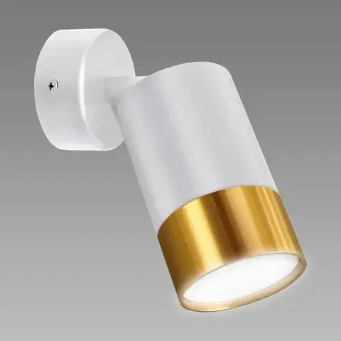 Moderné lampy do obývačky Nástenné svietidlo PUZON SPT GU10 biela/zlatá 04130 LS1