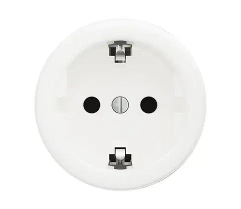 Predlžovacie káble Reblig - Retro domová zásuvka bez rámčeka SCHUKO 230V/16A snehovo biela W/ZS
