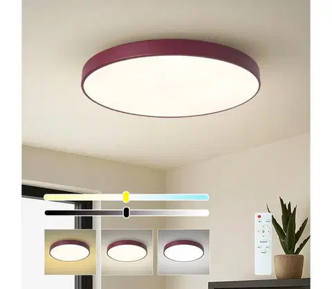 Svietidlá BRILAGI-LED Stmievateľné stropné svietidlo POOL LED/60W/230V 3000-6000K 60 cm bordó + diaľkové ovládanie BRI705