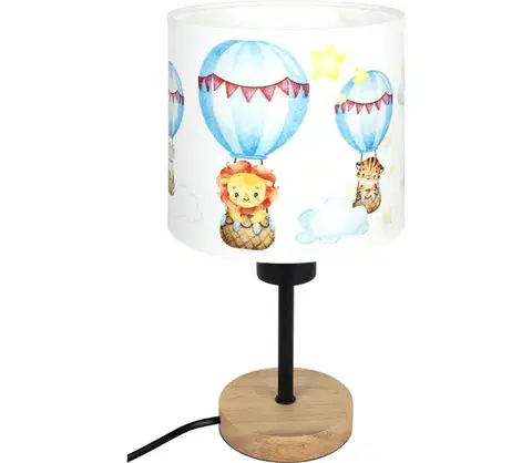 Lampy BRILAGI - Stolná lampa BOBO WOOD 1xE27/25W/230V dub/čierna/biela/zvieratká BG1567+BG5583