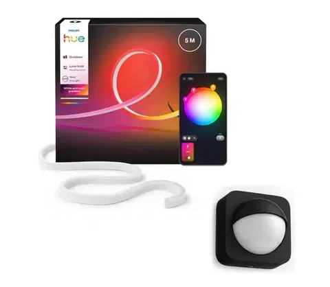 LED osvetlenie Philips - Hue NEON LED RGBW stmievateľný vonkajší pás 5 m LED/30 W/230 V + pohybový senzor P7217+P2816