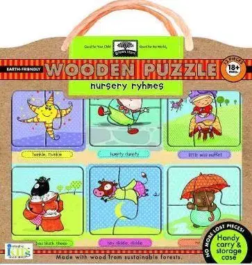 V cudzom jazyku Rhymes Wooden Puzzle - Earth Friendly Puzzles with Handy Carry & Storage Case