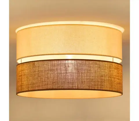 Svietidlá BRILAGI - Stropné svietidlo ROYAL YUTE 1xE27/15W/230V pr. 40 cm béžová/krémová 609609