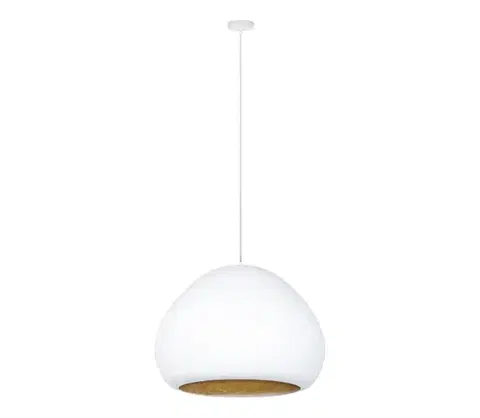 Svietidlá  Luster na lanku LAVA 1xE27/15W/230V biela/zlatá 41076
