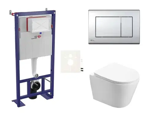 Záchody Cenově zvýhodněný závěsný WC set SAT do lehkých stěn / předstěnová montáž + WC SAT Infinitio SIKOSSIN21 SIKOSSIN21