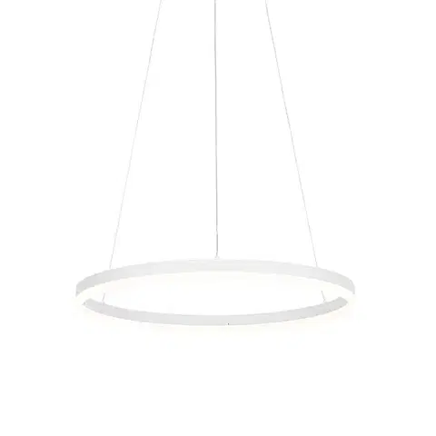Závesné svietidlá Dizajnové závesné svietidlo biele 60 cm vrátane LED 3-stupňového stmievača - Anello