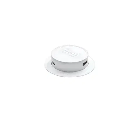 Predlžovacie káble  DC64W-PD20 - Vstavaná bezdrôtová nabíjačka + USB A+C biela DC64W-PD20