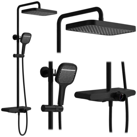Kúpeľňové batérie REA REA - Sprchový set Bari Black REA-P0891