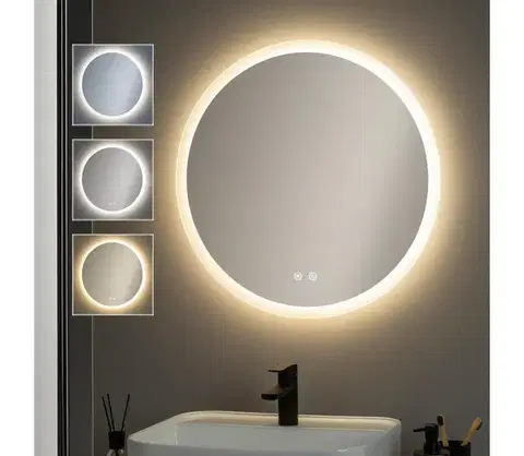 Kúpeľňové zrkadlá BRILAGI - LED stmievateľné vyhrievané zrkadlo s podsvietením CLARA ECO LED/12W/230V pr. 60 cm IP44 FG-GM1108-12W