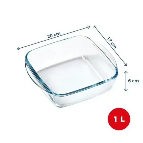 Pekáče a zapekacie misy PYREX Misa sklenená štvorcová 1L do teplovzdušnej fritézy 20x17x6cm PYREX