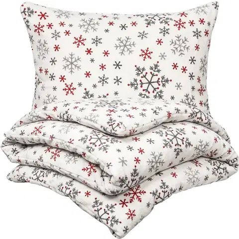 Obliečky 4Home obliečky mikroflanel Snowflakes, 160 x 200 cm, 70 x 80 cm