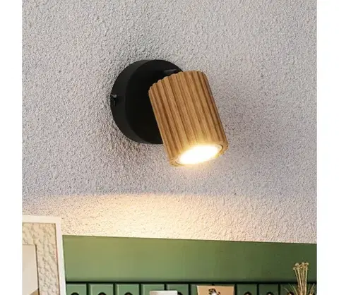 Svietidlá BRILAGI - Nástenné bodové svietidlo MODERN WOOD 1xGU10/8W/230V drevo/čierna BRI372
