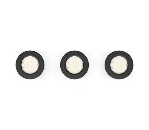 Svietidlá Philips - SADA 3x zapustené stropné svietidlo PERIDOT 1xGU10/7W/230V čierne 872110303709100