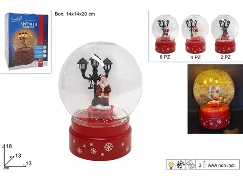 Vianočné dekorácie MAKRO - Snežítko vianočné 13cm LED rôzne druhy