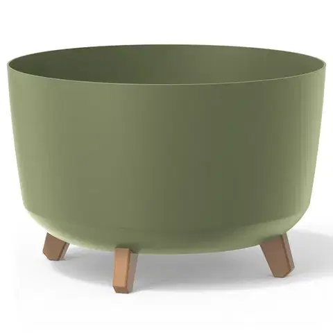 Kvetináče a truhlíky NABBI DGRL400 plastový kvetináč na nožičkách 39 cm zelená