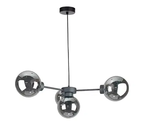Svietidlá Keter Lighting Luster na lanku KALIOPE II 4xE14/50W/230V čierna/dymová čierna 2914