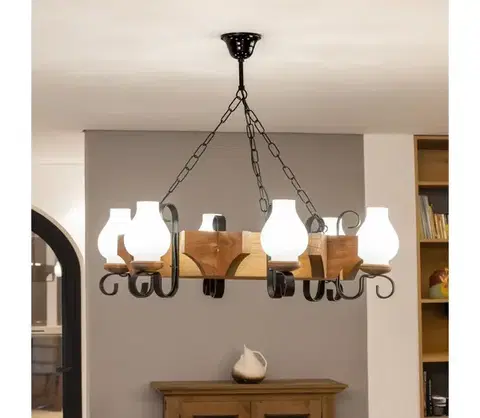 Svietidlá BRILAGI - Luster na reťazi QUEEN 6xE14/40W/230V buk EX-01016