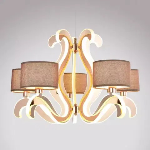 Moderné lampy do obývačky Ambrosia 3 Závesné svietidlo 5x40w E14 + 43,4w Led Meď