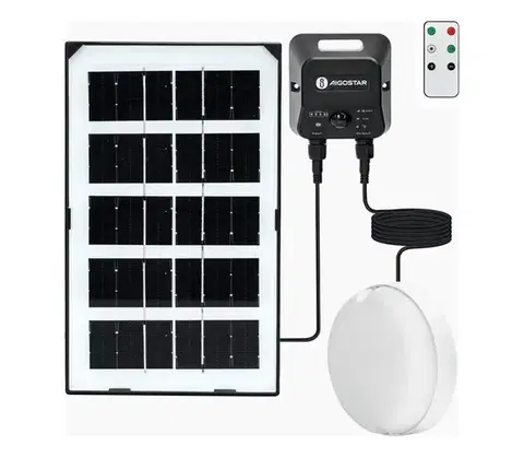 LED osvetlenie  B.V.  - LED solárne stropné svietidlo so senzorom LED/3,7V 3000 mAh IP65 + diaľkové ovládanie B1020135I