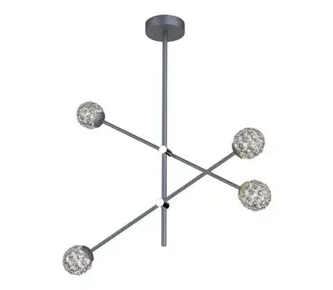 Svietidlá  Luster na tyči PAKSOS 4xG9/5W/230V šedá A0032-340