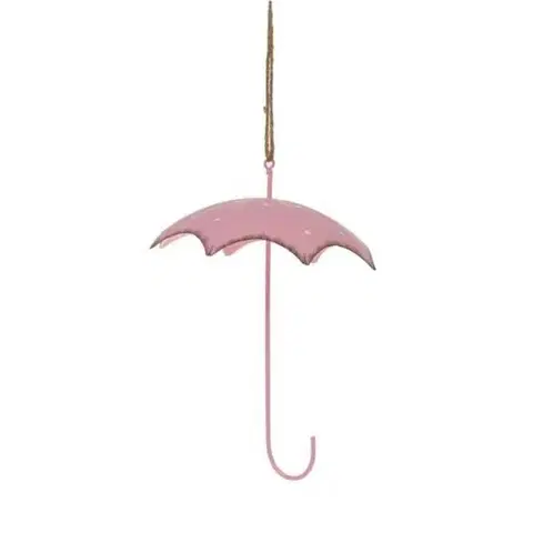 Veľkonočné a jarné dekorácie Kinekus Ozdoba závesná dáždnik, 14cm, kovová, ružová