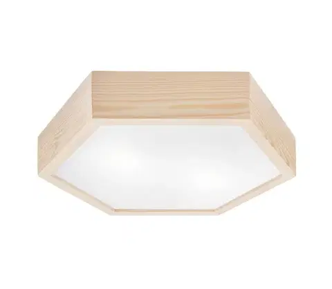 Svietidlá  Stropné svietidlo HEX NATURAL 2xE27/60W/230V pr. 43 cm borovica LD-PD 5.2 natural