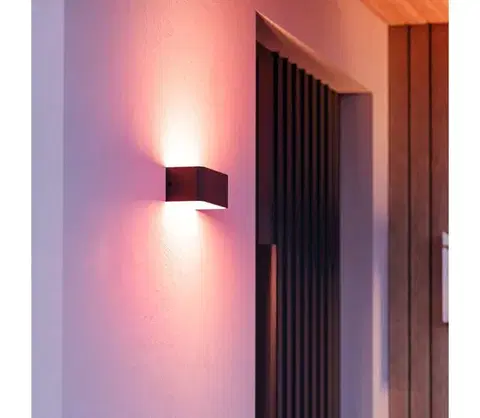LED osvetlenie Eglo 901956 - LED RGBW stmievateľné vonkajšie nástenné svietidlo SANIA-Z LED/10W/230V IP55 čierne 901956