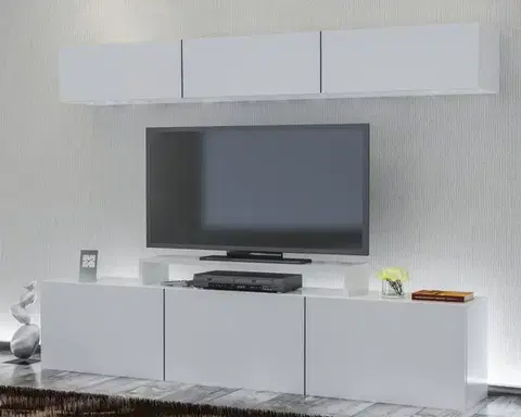 Obývacie steny TV skrinka / Obývacia stena Line - White