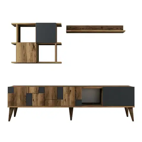 Konferenčné stolíky Televízna stena Madrid Anthracite and Walnut