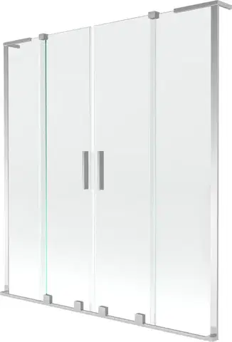 Sprchové dvere MEXEN/S - Velar L Duo dvojkrídlová posuvná vaňová zástena 150 x 150, transparent, chróm 896-150-003-02-01