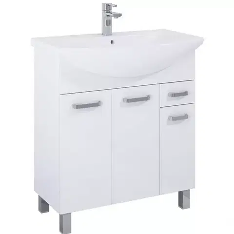 Nábytok do kúpeľne Kúpeľňový set Uno 75 3D1S white