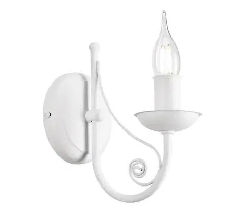 Svietidlá  Nástenná lampa DONATO 1xE14/40W/230V biela KM-1.29/BIAŁY MAT