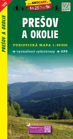 Turistika, skaly Prešov a okolie - TM 1112 - 1:50 000