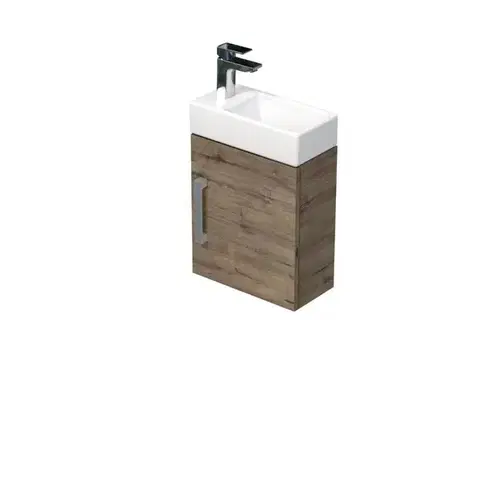 Kúpeľňový nábytok Kúpeľňová skrinka s umývadlom SAT Cube Way 40x47, 5x20 cm dub Wellington mat CUBE320401DDW CUBE320401DDW