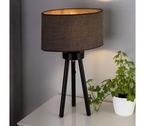Lampy  - Stolná lampa OVAL 1xE27/15W/230V pr. 30 cm hnedá 603522